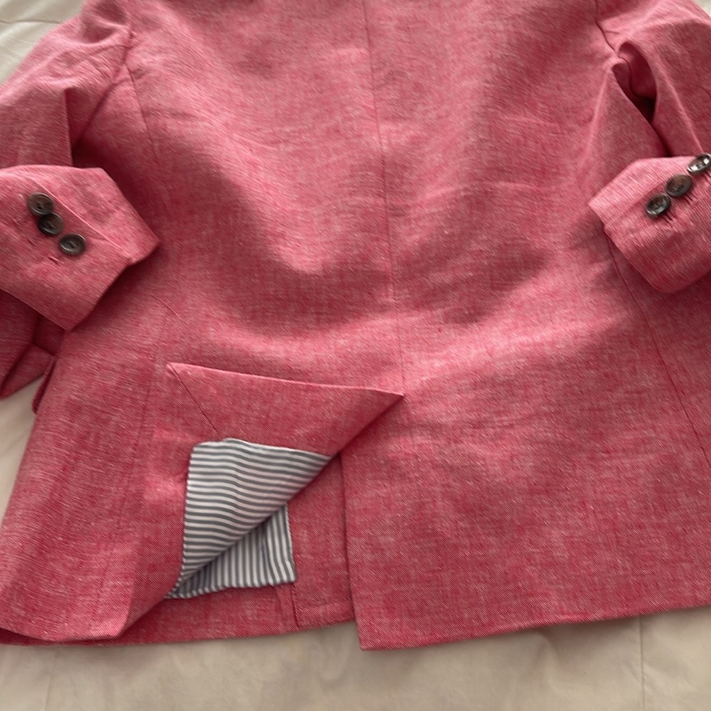 J.Crew Pink Linen Cotton Blazer Tailored Classic Fit Size 6 - Picture 11 of 16